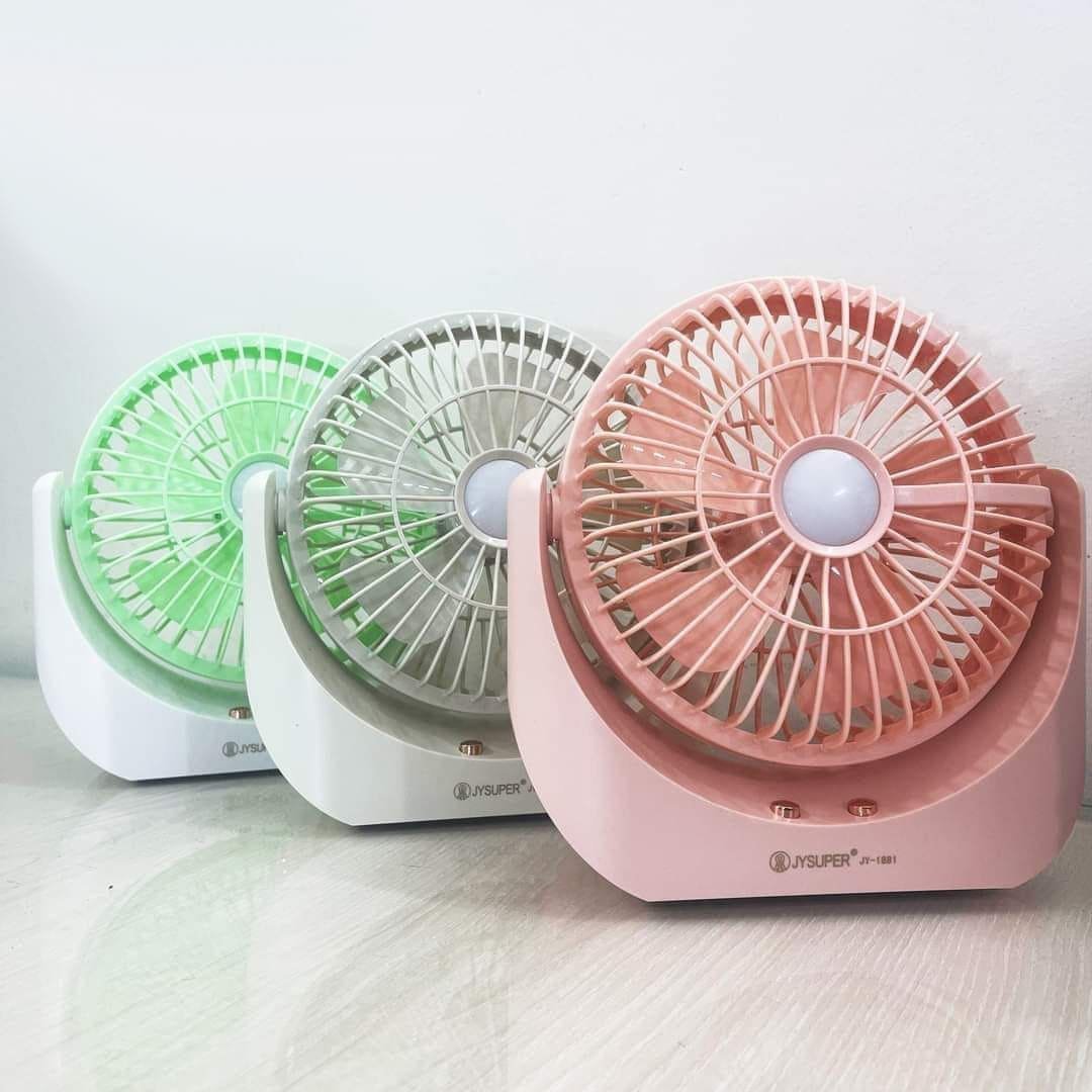 Lithium Rechargeable Mini Table Fan with LED Light (JY-1880) - Image 2
